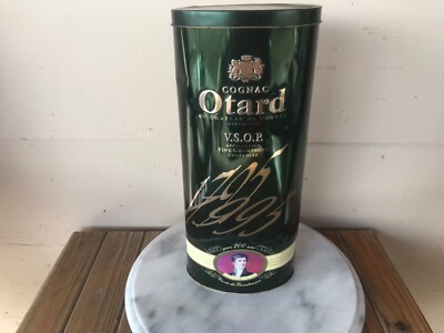 Otard Cognac 200th Anniversary Empty Tin Emerald Green Baron Otard Portrait