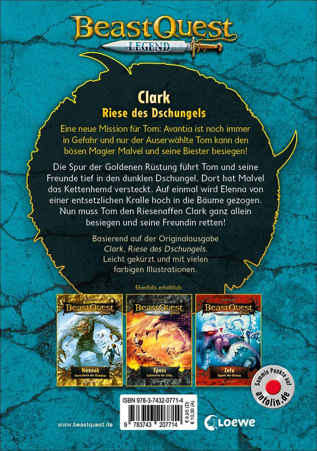Thumbnail - Beast Quest Legend (band 8) - Clark, Riese Des Dschungels | Adam Blade