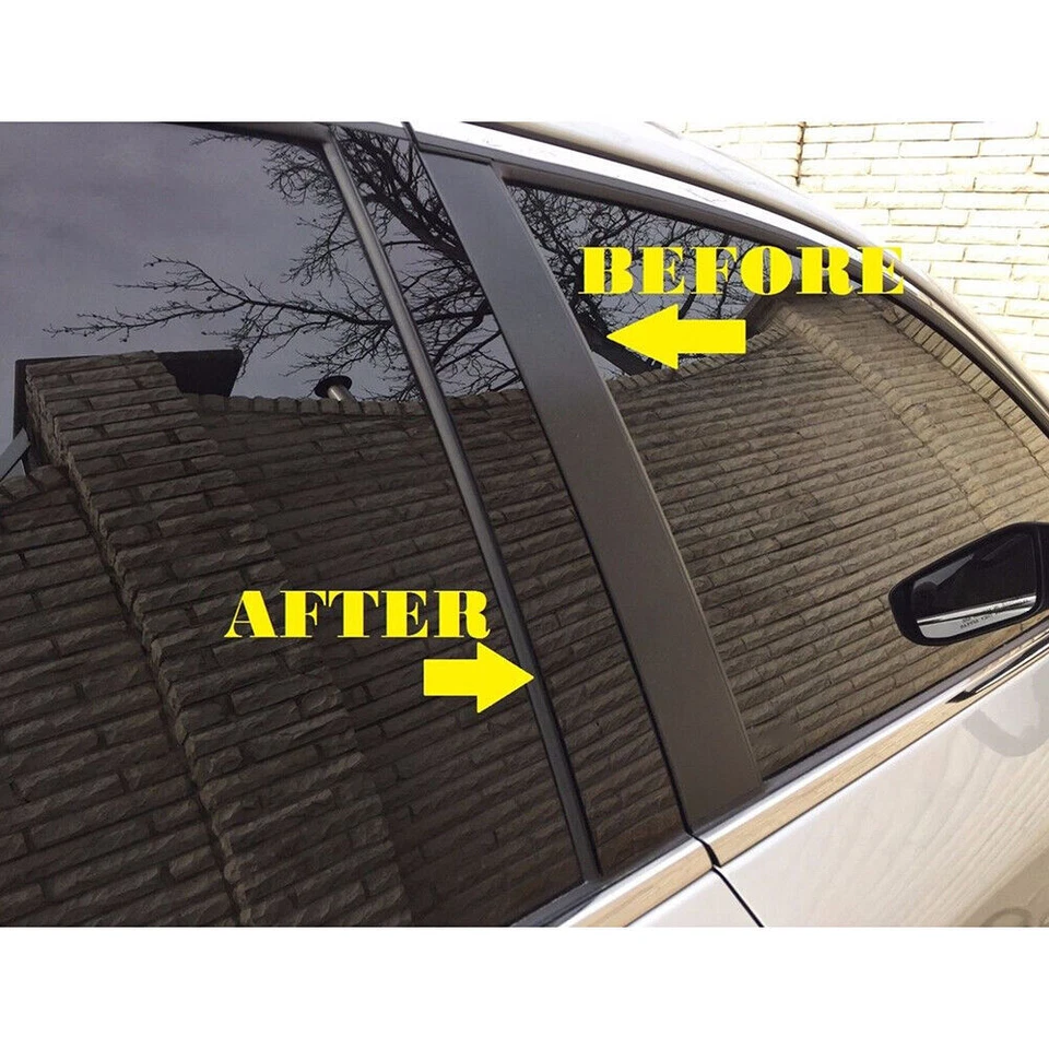 Комплект черных оконных стоек стоек крышек стоек для 4-дверного седана Nissan Tiida 2006-2011 - Изображение 4 из 4