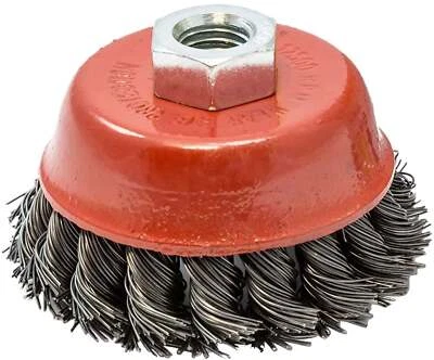 VORFAL Topfbürste 125 mm Zopfbürste M14 Stahldraht Drahtbürste für Winkelschleifer