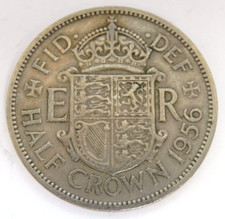 VINTAGE ORIGINAL 1956 QUEEN ELIZABETH II HALF CROWN 2/6d BIRTHDAY BRITISH COIN