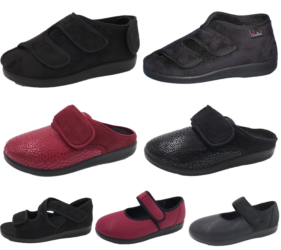 OrtoMed Klettschuhe Verbandschuhe Hausschuhe Senioren lose Einlage Klett Sandale