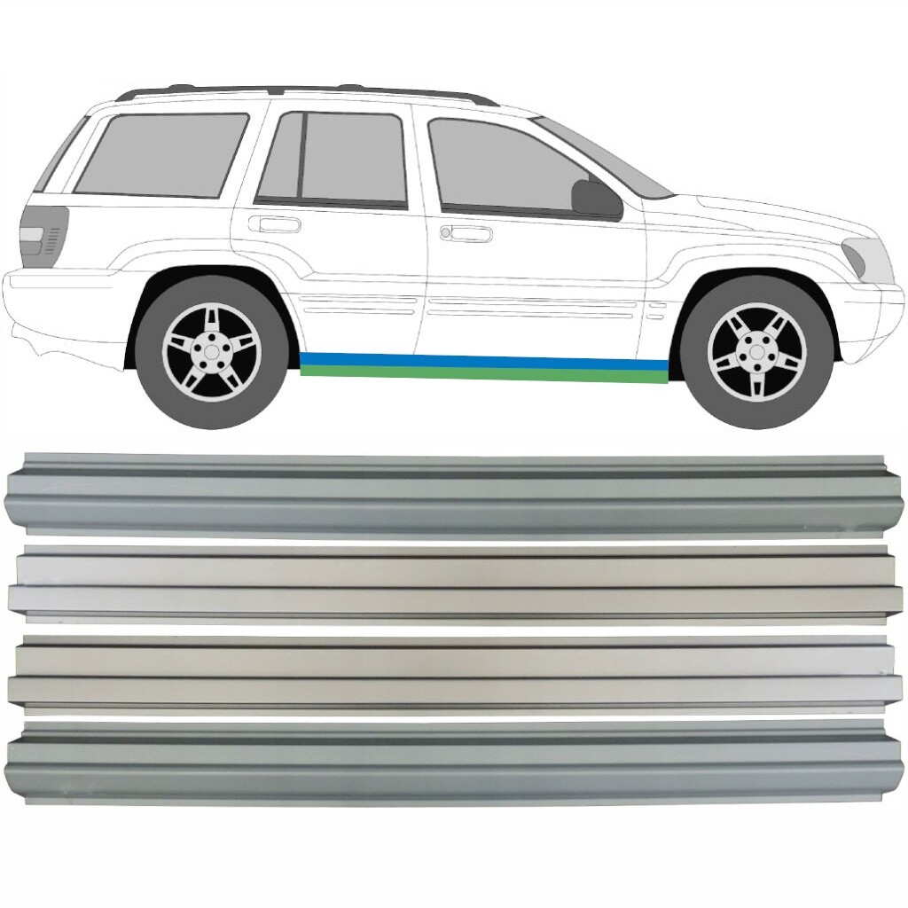 JEEP GRAND CHEROKEE 1998-2005 4x SILL REPAIR PANEL ROCKER PANEL / OUTER + INNER