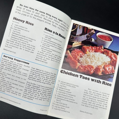 Vintage Cookbook Brochure Man Pleasing Recipes 1971 USA Rice Council Kitschy - Picture 4 of 9