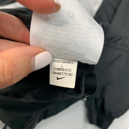 Nike Jacket Girls Youth L Large Black White Windrunner Standard Fit Full Zip - Picture 12 of 14