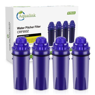 Aqualink CRF-950Z Pitcher Water Filter Replacement for PPT700W PPF951K 4PACK