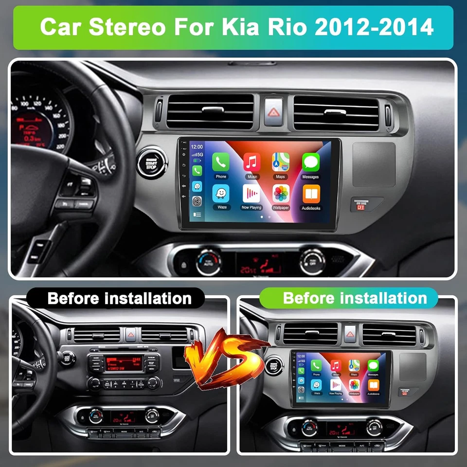 4G Für Kia Rio K3 2011-2017 Android 14 Autoradio DAB+DSP GPS Navi QLED 6GB+128GB - Bild 2 von 4