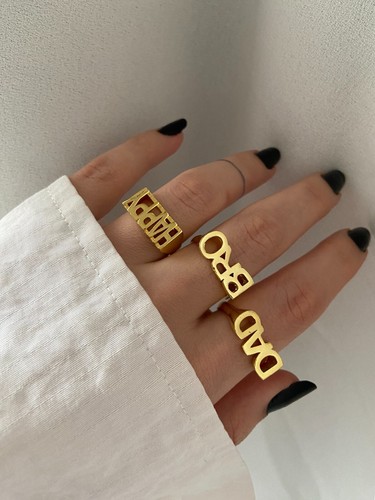Verstellring mit Happy,Dainty Happy Ring Weihnachten-Valentinstag Geburtstagsgeschenk - Bild 4 von 6