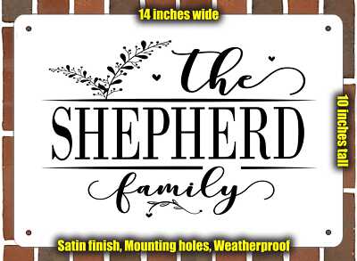 Shepherd Family Decorative Metal Door or Wall Plaque (Style 2)