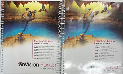 Grade 2 Envision Florida Mathematics Teachers Edition Set Volume 1 & 2