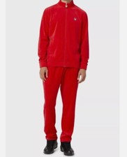Fila Men's Velour Sweatsuit Tracksuit Red Set Velvet Size 4XL