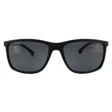 Image of Emporio Armani Sunglasses 4058 5063/81 Black Rubber Grey Polarized