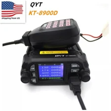 QYT KT-8900D UHF VHF Dual Band Car Mobile Radio Mic 25W Walkie Talkie CTCSS/DCS