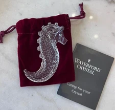 Waterford Crystal Seahorse Hand Cooler Paperweight Figurine 3.5 "