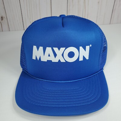 Vintage Maxon Hat Trucker Mesh Foam SnapBack Blue Mohr's Advertising Logo EUC
