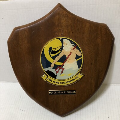 Vintage US Naval Air Mine Defense Development Unit Plaque - World War II - WW2