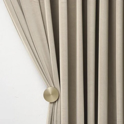 Modernas cortinas beige oscuras sala dormitorio comedor cortina ventana lujo - Imagen 26 de 29
