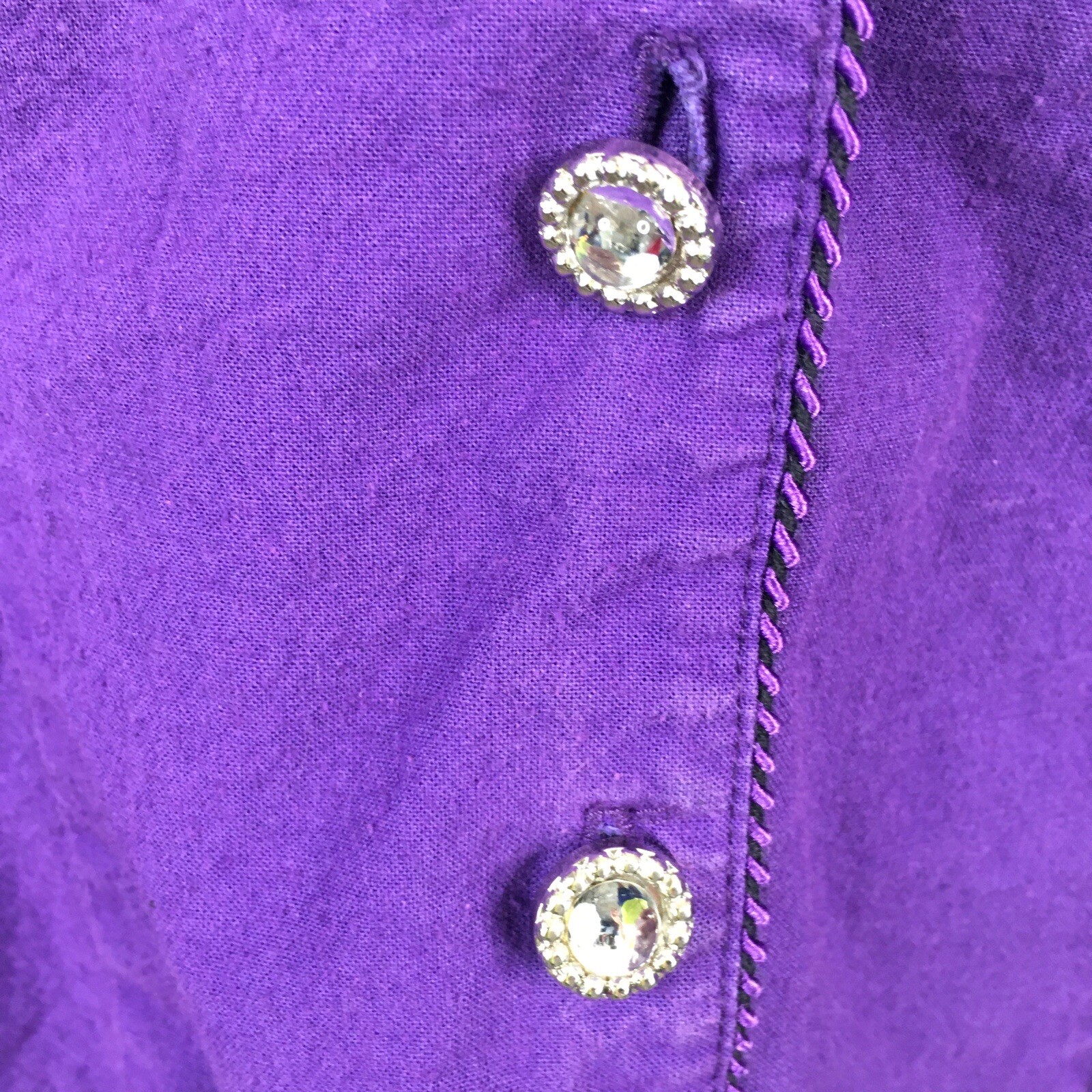 Vintage Lilia Smitty Western Shirt Womens Medium Purple Black 80s