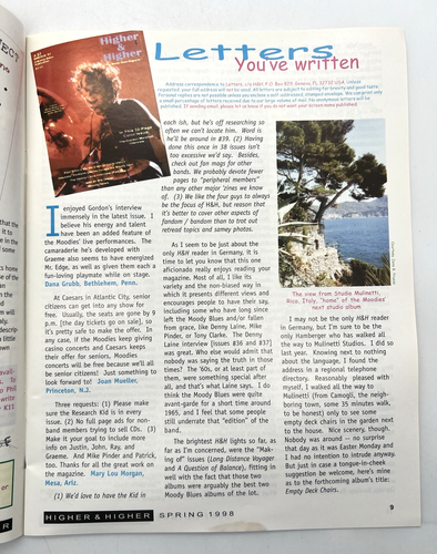 MOODY BLUES HIGHER & HIGHER MAGAZIN #38 FRÜHLING 1998 (22) - Bild 6 von 8