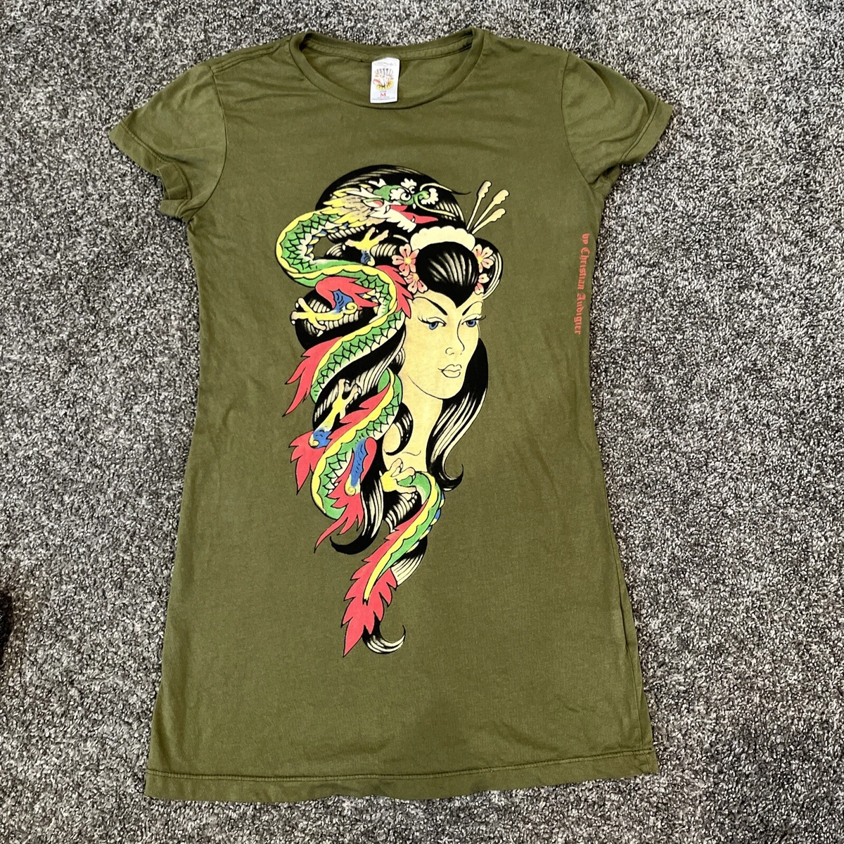 Ed Hardy y2k vintage t shirt Size Medium Love Green