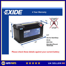 Battery fits MIDDLEBRIDGE SCIMITAR 2.9 88 to 91 Exide 017 800A 95Ah Quality New