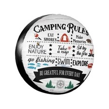 RV Spare Tire Cover for RV Trailer Tire Cover 15 inch Camping Rules