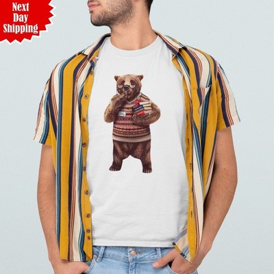Libearisches T-Shirt bedruckt lustig Streber Bücher Liebhaber Geschenk 100 % Baumwolle Herren T-Shirt Top