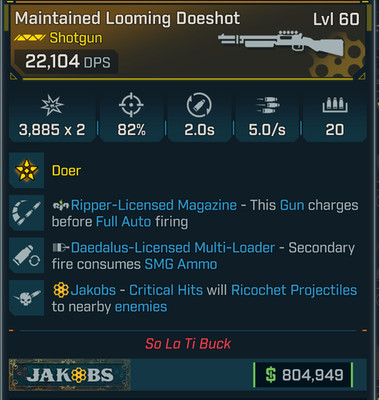 Borderlands 4  DOESHOT SHOTGUN  RIPPER MAG  SMG AMMO JAKOBS