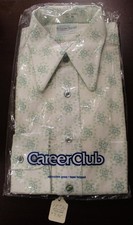 VTG 70s MENS "CAREER CLUB" ABSTRACT FLORAL DISCO SHIRT NEW OLD NOS 15 1/2 34