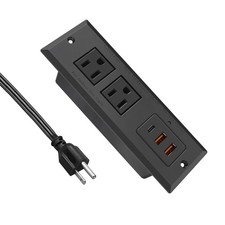 20w Recessed Power Strip Usb C Fast Charge Desk Power Outlet Type C Flush Mounte