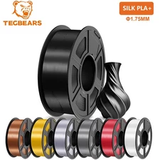 TECBEARS Shiny SILK PLA+ Filament 3D Printer Multicoloured Bundle 1.75mm 1KG LOT
