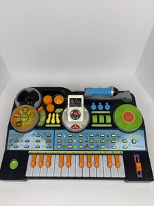 VTech KidiJamz DJ Music Studio Piano Keyboard Black w/Mic & MP3 *Works Great*
