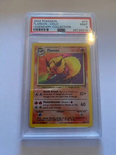 Pokemon Flareon PSA 9 Holo Legendary Collection #10 2002 WOTC Rare