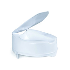 Mopedia Rehausseur de siège de toilette avec bouchon et couvercle H 14 cm Blanc