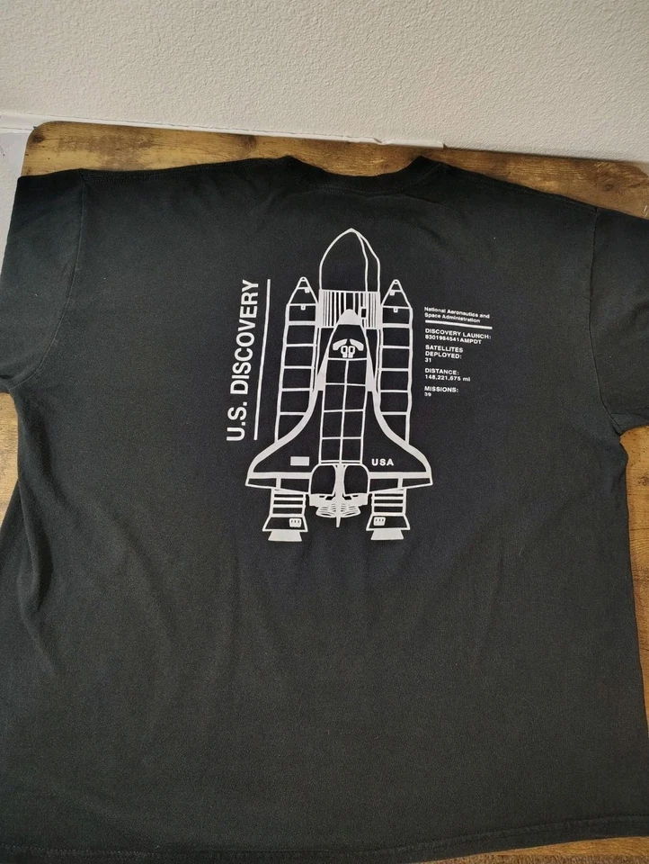 Riot Society мужские XL черные NASA с длинным рукавом хлопок США астронавт ботаник шаттл акад - Изображение 3 из 4