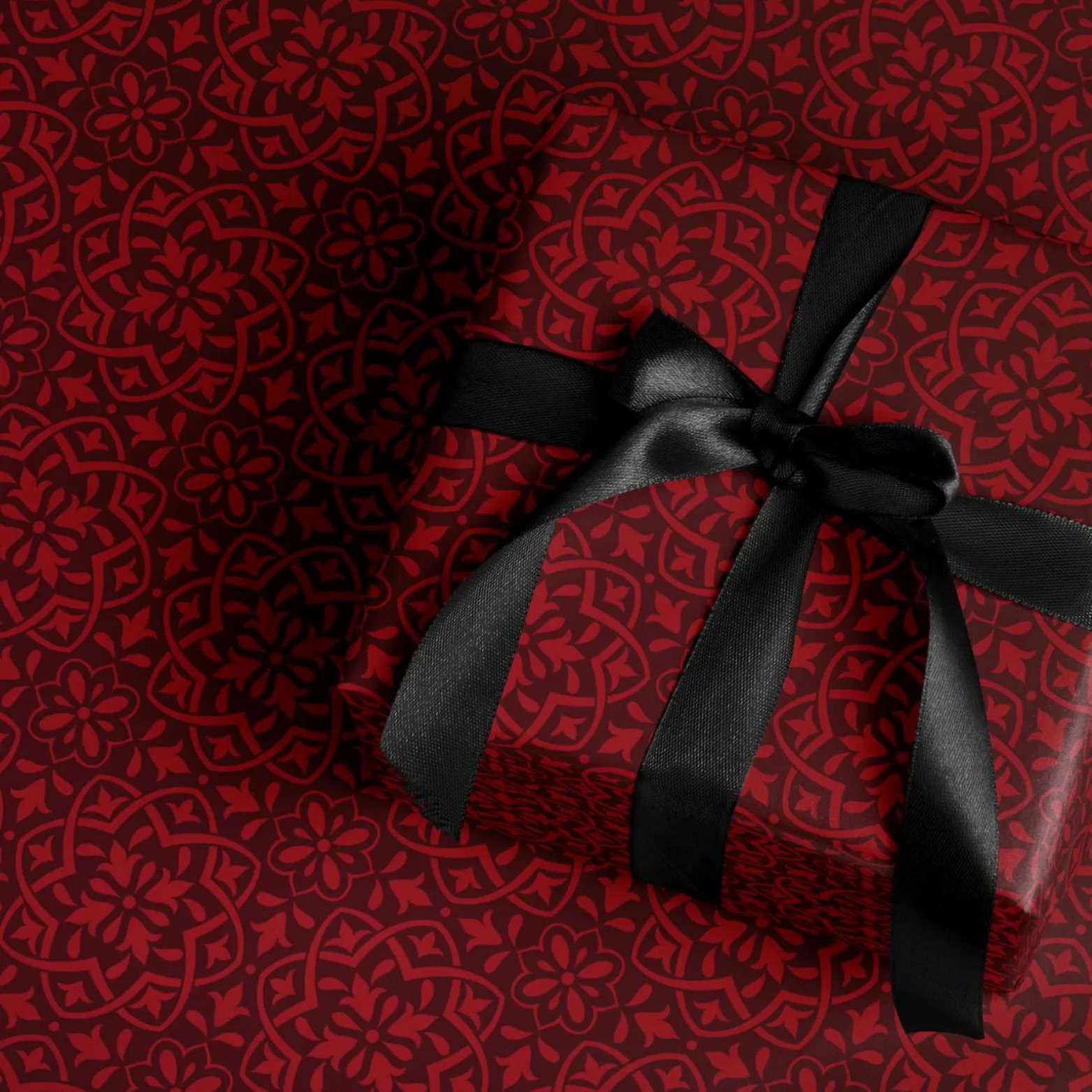 Elegant Damask Christmas Wrapping Paper, Vintage Gothic Holi