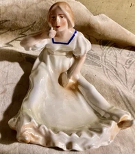 LADY SMOKING Vintage Ashtray CZECH Pottery Lustre Finish