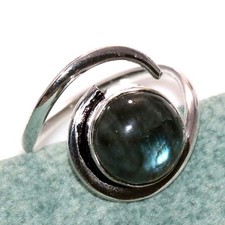 Decent Fiery Labradorite 925 Silver Plated Ring US FreeSize New Year Gifts GW