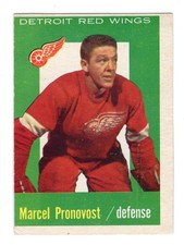 1959-60 Topps Marcel Pronovost Card #44 Detroit Red Wings