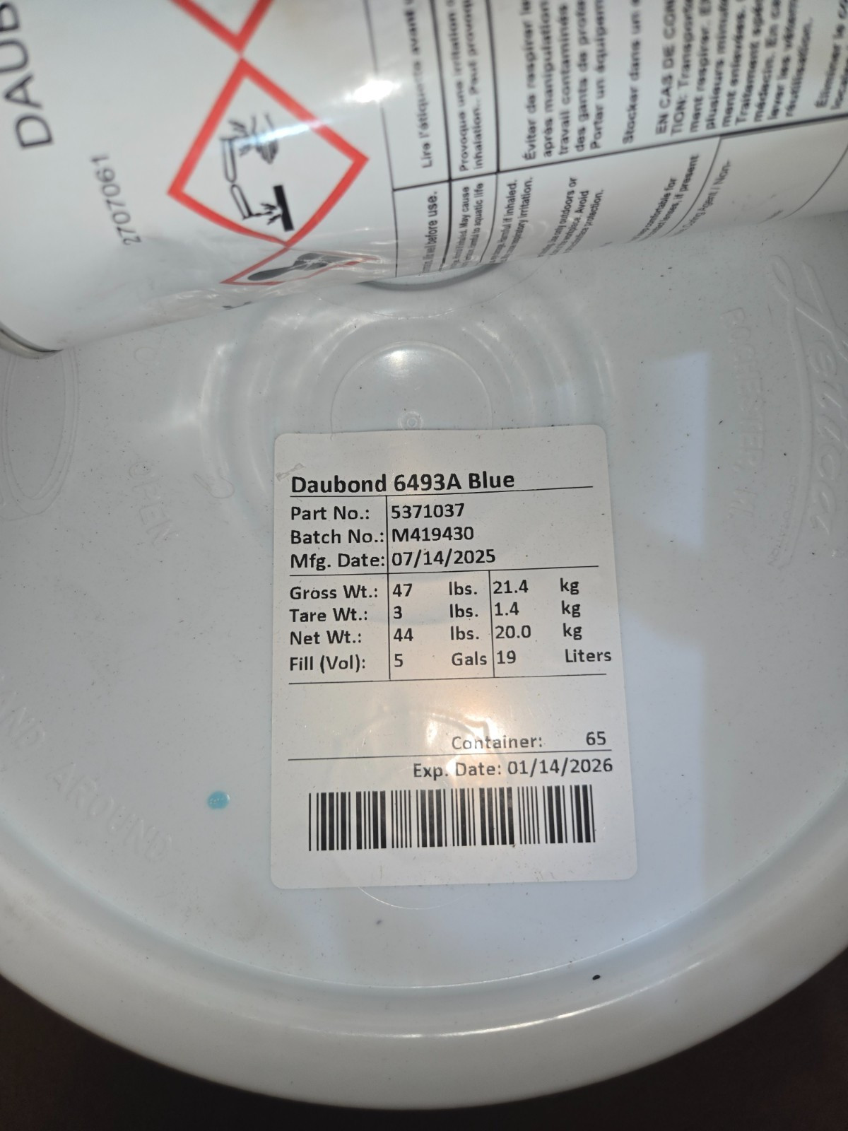 Daubond 6493A Blue 5 Gal 3D laminating Adhesive w/ 6429B Curing Agent EXPIRED