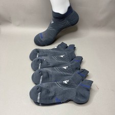 4 Pairs Bombas Men's Running Ankle Socks Charcoal Gray Blue Size M L Cushion New