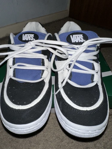 Vans Trainers Speed Ls Nero Navy Scarpe da Ginnastica Stringate Skate Uomo UK7 Nuove senza scatola