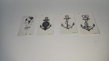 4 Pc Anchor Temporary Tattoos 2x4 Inches Sleek Black Water Resistant