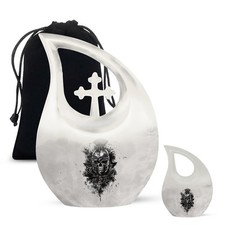 Catholic Urn - Personalized Small Urn For Human Ashes, Cremation Urn, Classy Urn