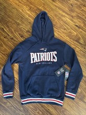 NFL offical New England Patriots Pullover Hoodie Mens Sz Medium Blue NWT