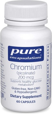 Pure Encapsulations Chromium (Picolinate) 200 mcg - 60 Capsules EXP 04/2028