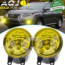 Pair Led Yellow Fog Lights Bumper Driving Lamps For Lexus Rx450h 2010-2019