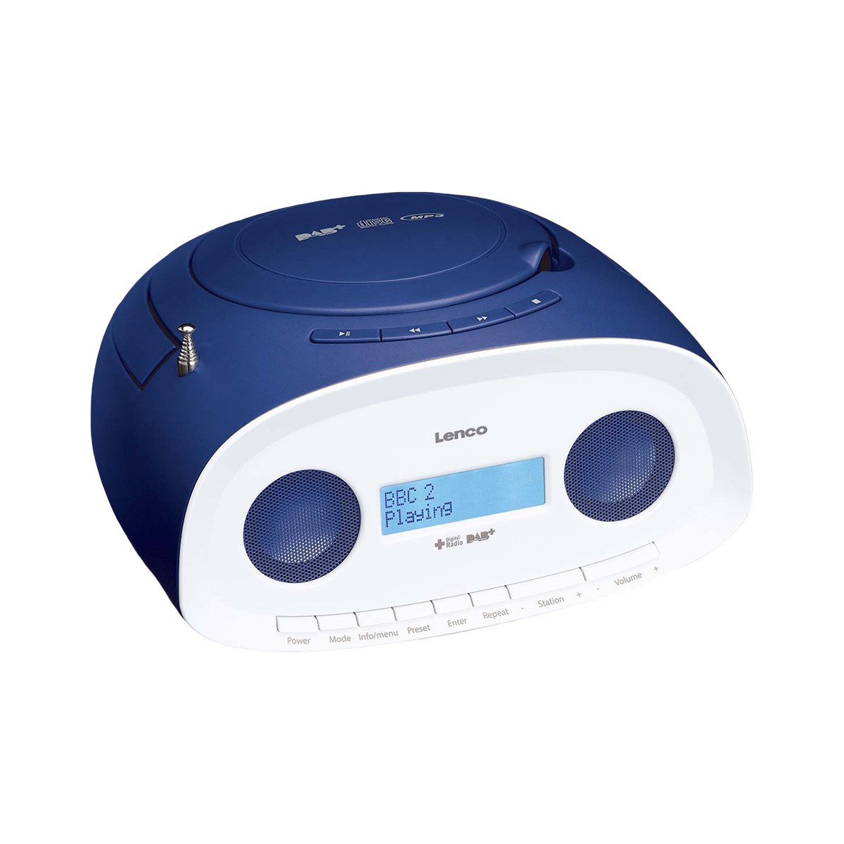 Poste radio CD portable Lenco bleu pour musique de pique-nique