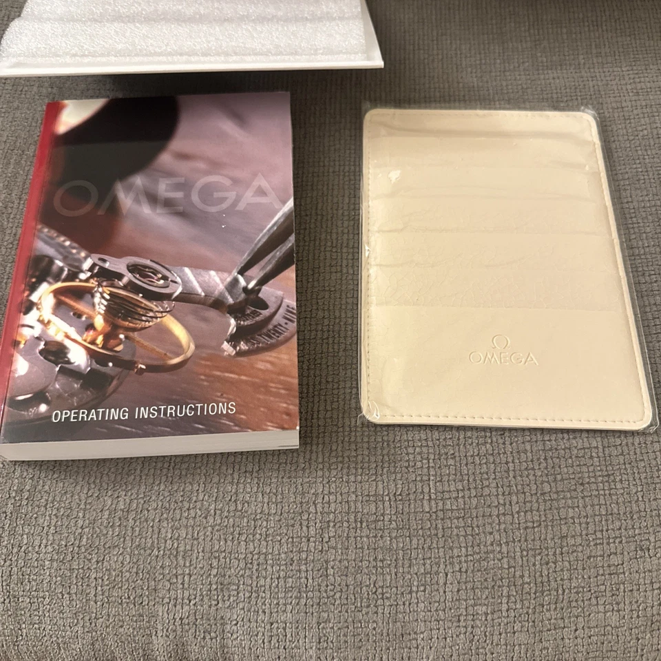 Original Omega Inner & Outer Wooden Watch Box Manual booklet Card Holder - Image 3 of 4
