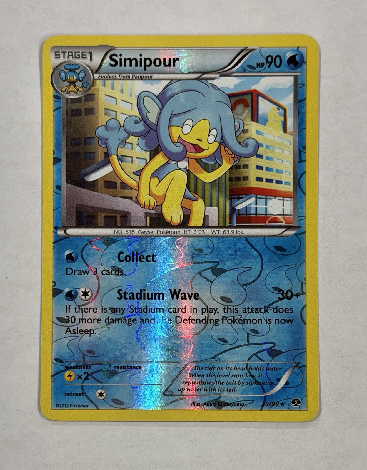 Pokémon SIMIPOUR Card 29/99 Reverse Holo Rare LP Next Destinies Light Play TCG